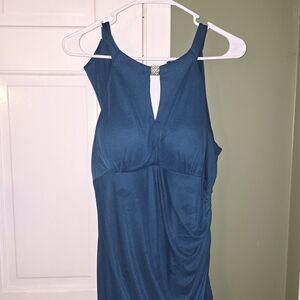 Teal Macys Elegant Sleeveless Dress